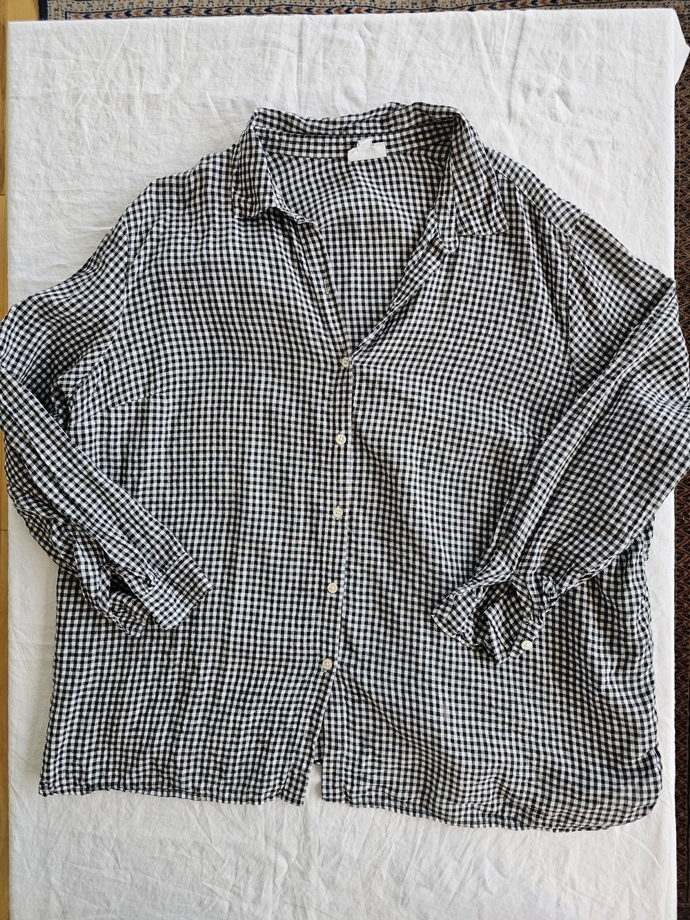 Talbots Gingham Linen Button-Up Shirt Size 3X
